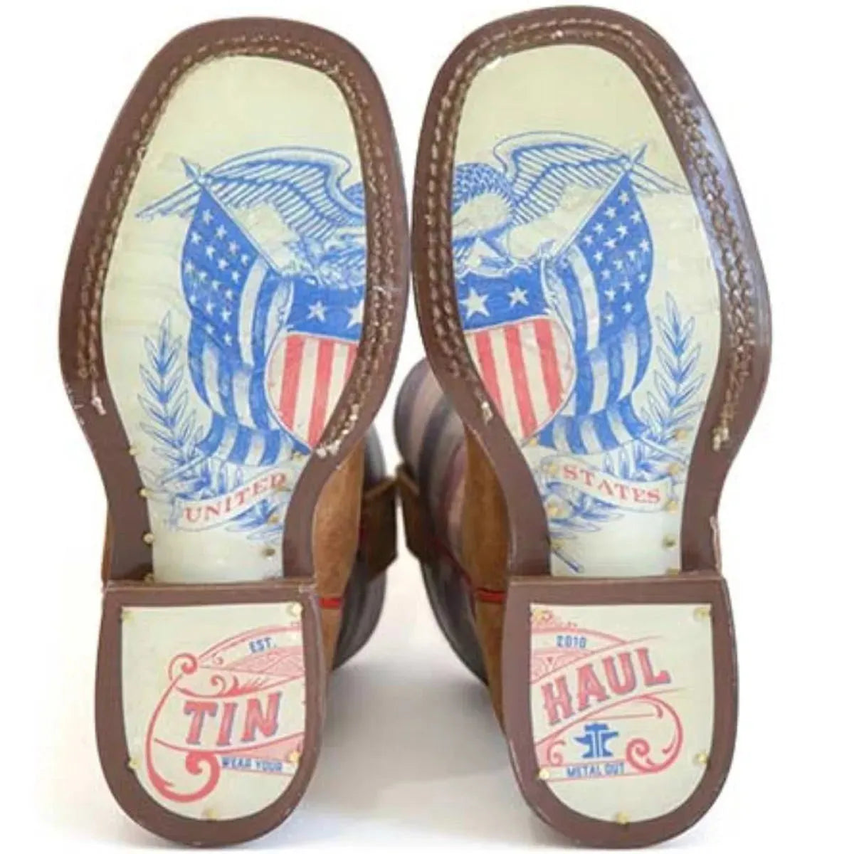 Tin Haul Little Patriot / Americana Sole (Red, White, & Blue) - Little Kids/Big Kids Leather Cowboy Boots - Hatcountry