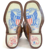 Tin Haul Little Patriot / Americana Sole (Red, White, & Blue) - Little Kids/Big Kids Leather Cowboy Boots - Hatcountry