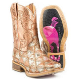 Tin Haul Mish and Mash / Geometric Pony Sole (Multi) - Little Kids/Big Kids Leather Cowgirl Boots - Hatcountry