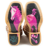 Tin Haul Mish and Mash / Geometric Pony Sole (Multi) - Little Kids/Big Kids Leather Cowgirl Boots - Hatcountry