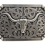 Nocona Longhorn Rectangle - Belt Buckle - Hatcountry
