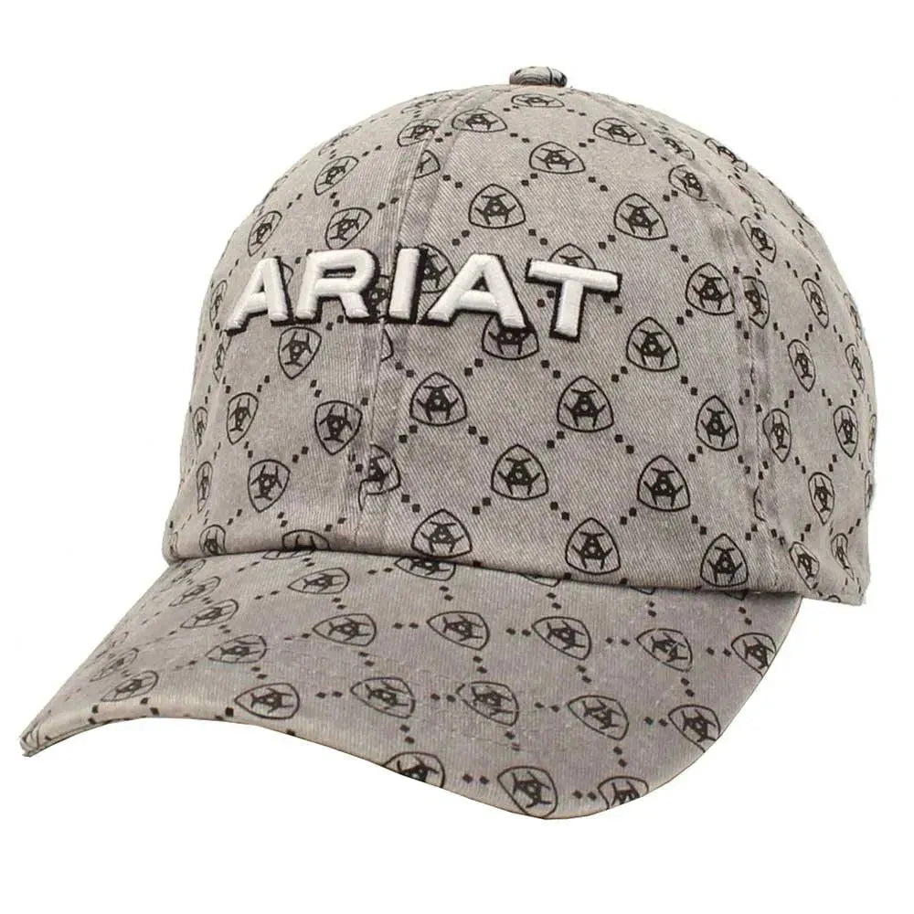 ARIAT Ponyflo Shield Pattern (Grey) - Ball Cap - Hatcountry