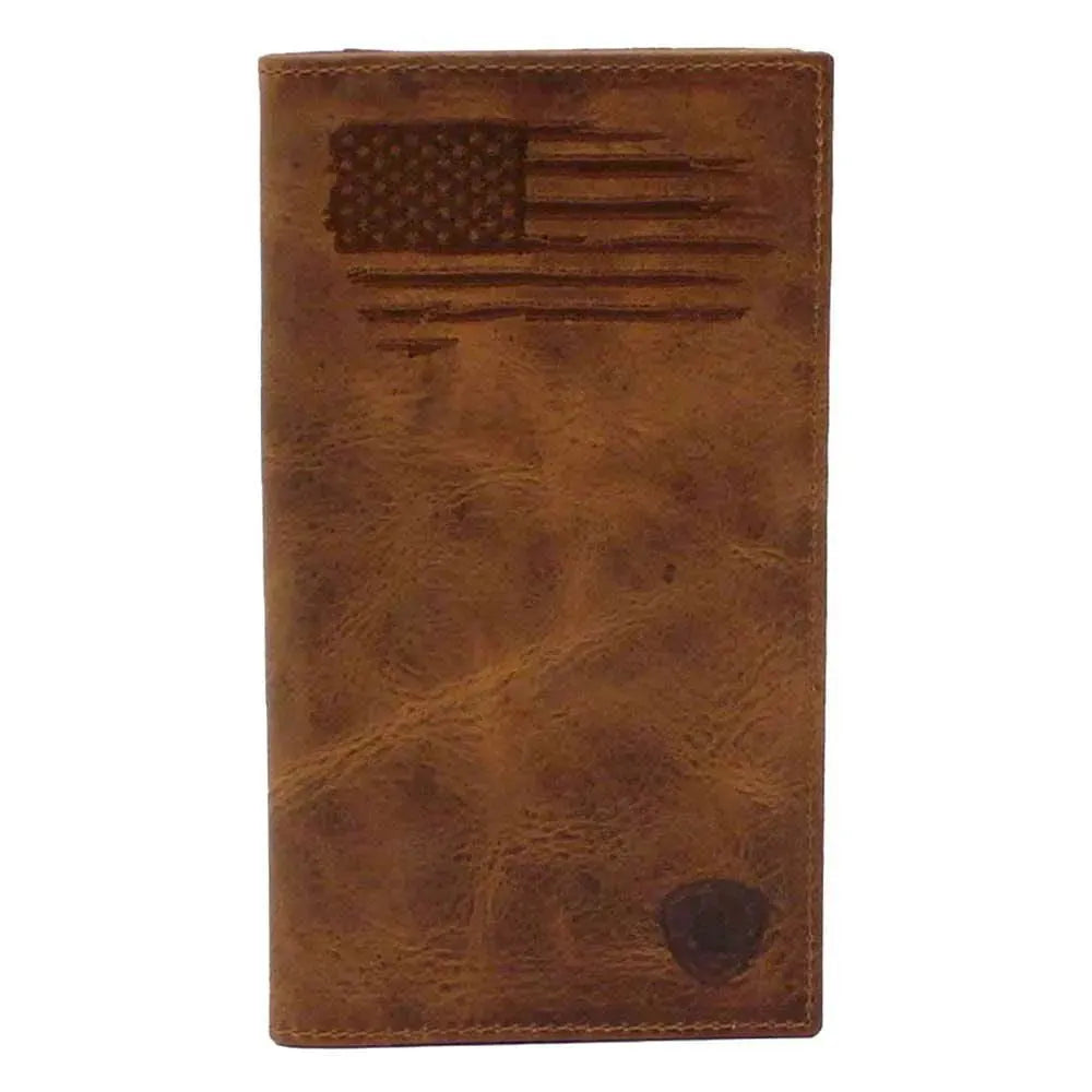 Ariat Distressed Stitched USA Flag - Men's Rodeo Wallet - Hatcountry
