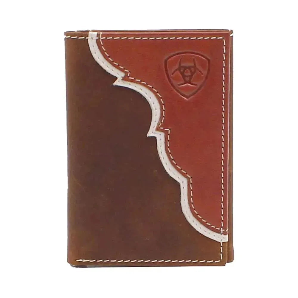 Ariat Two Toned Overlay Men's Trifold Wallet Hatcountry