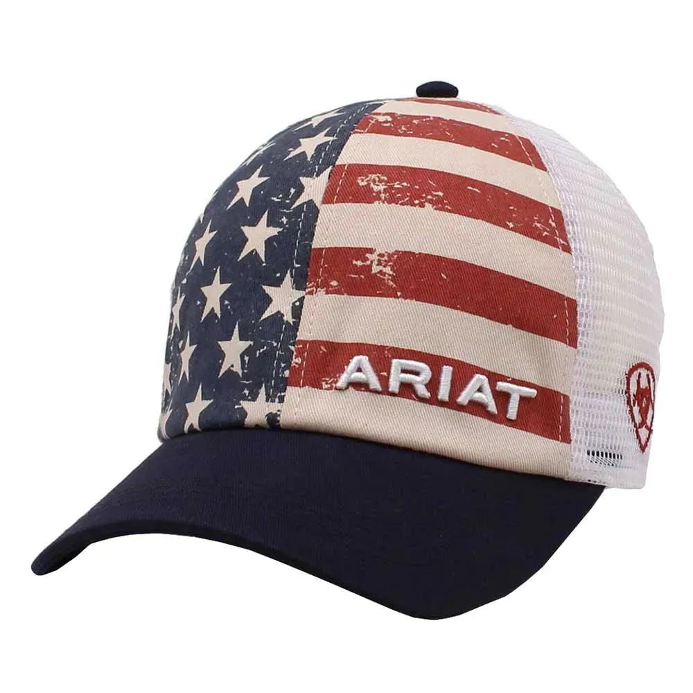 ARIAT Ponlyflo USA Flag (Red/White/Blue) - Trucker Cap - Hatcountry