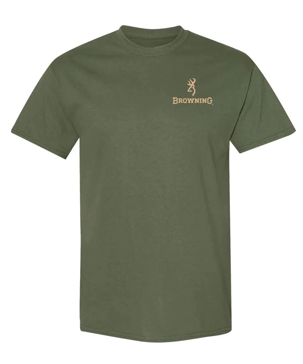 Browning Crosshair Buck (Military Green) - Mens T-Shirt - Hatcountry