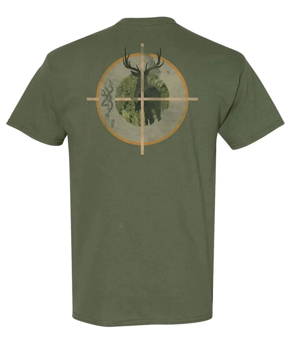 Browning Crosshair Buck (Military Green) - Mens T-Shirt - Hatcountry