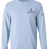 Browning Whitetail Flag (Sport Grey) - Mens Long Sleeve T-Shirt - Hatcountry