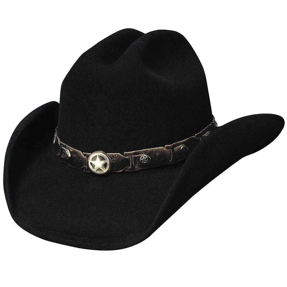 Shapeable Wide Brim Felt Cowboy Hat with Bolo Tie Accessory Foeran Classic Western Suede Cowboy Hat for Men main image 3
