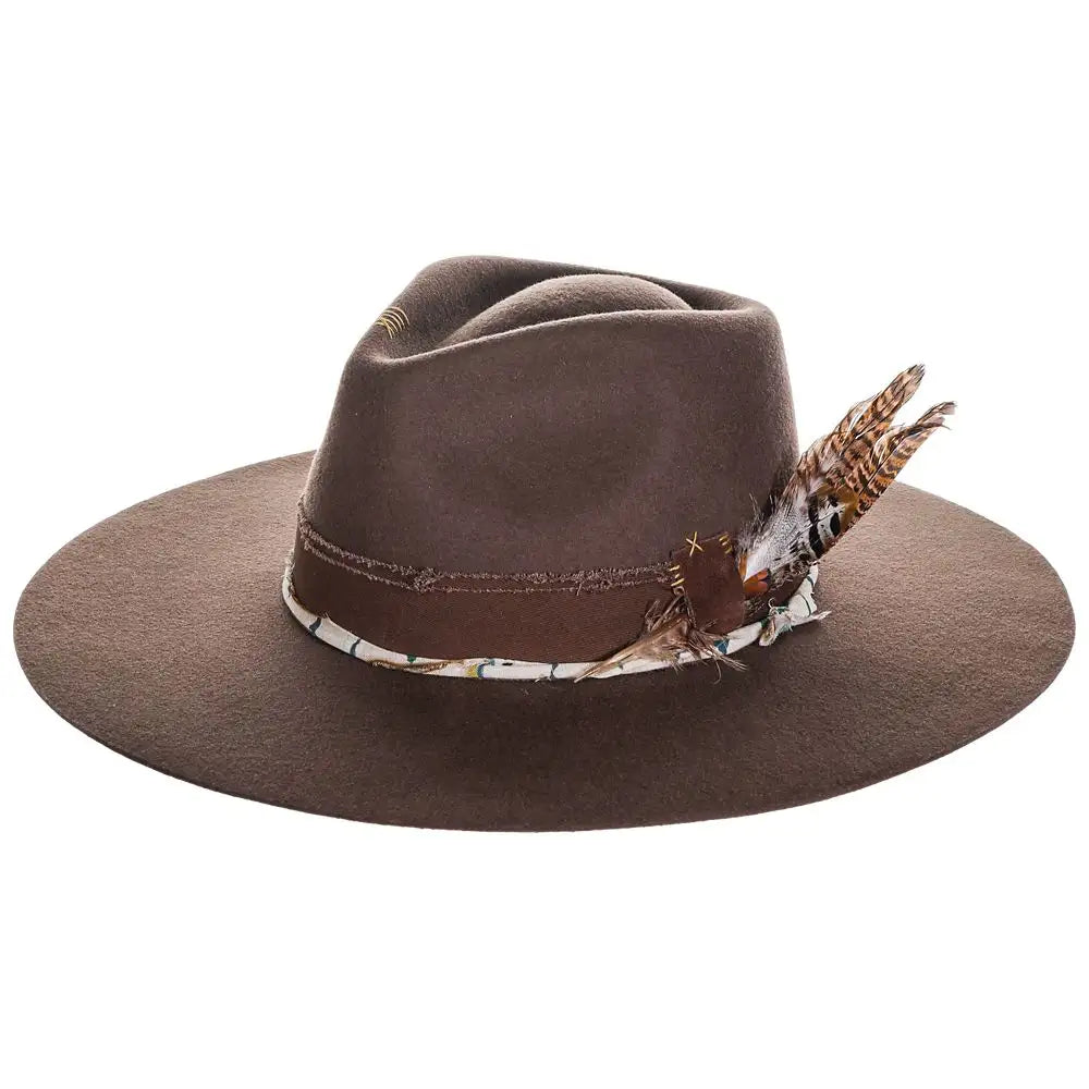 Justin Hattie Wide Brim Wool Felt Fedora Hat Hatcountry