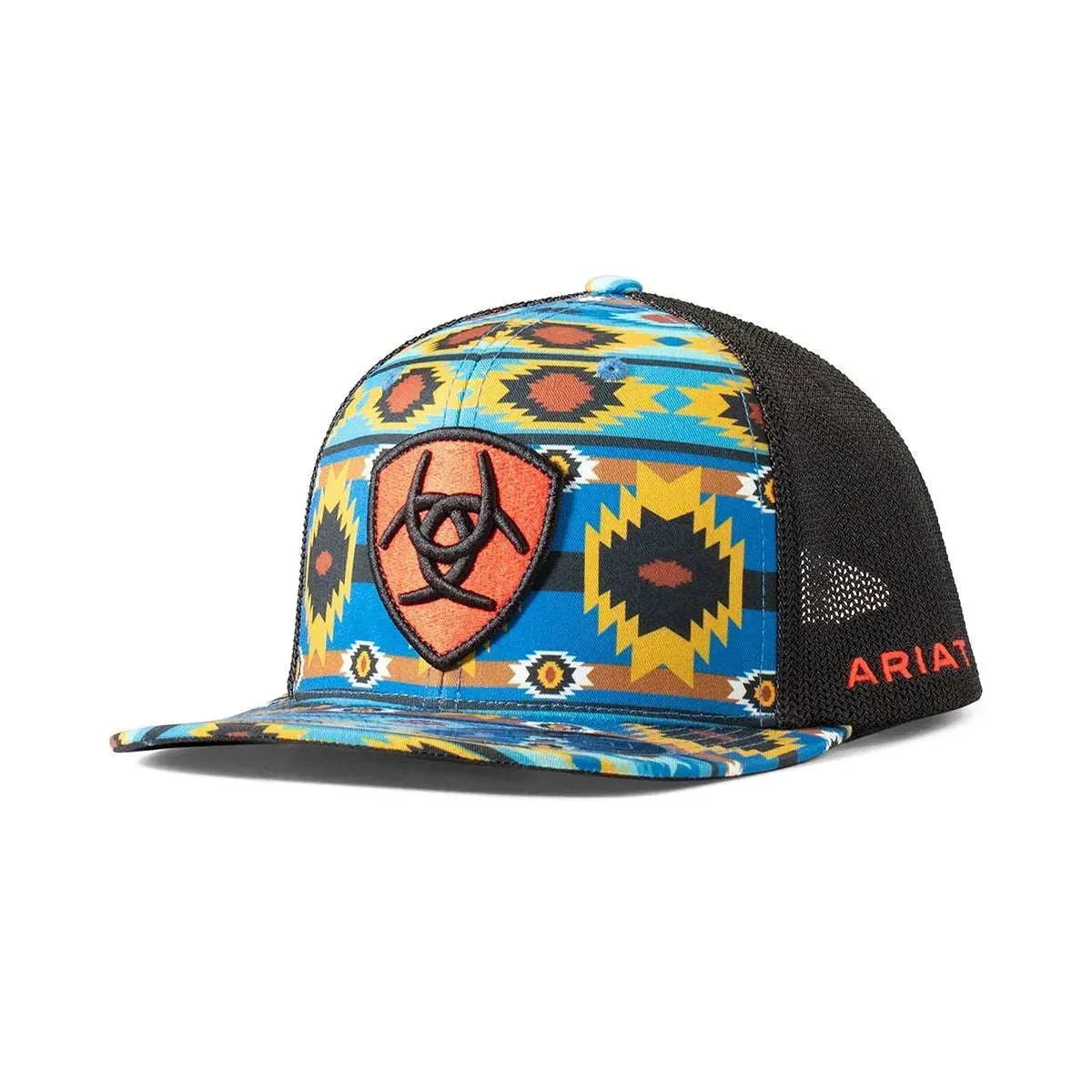Ariat Men's USA Flag Serape Bull Brown Trucker Hat – One Size