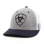ARIAT Navy Outline Shield (Grey/Navy) - Trucker Cap - Hatcountry