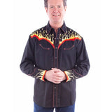 Scully Honky-Tonk Heatwave  (Black/Yellow) - Men's Western Shirt