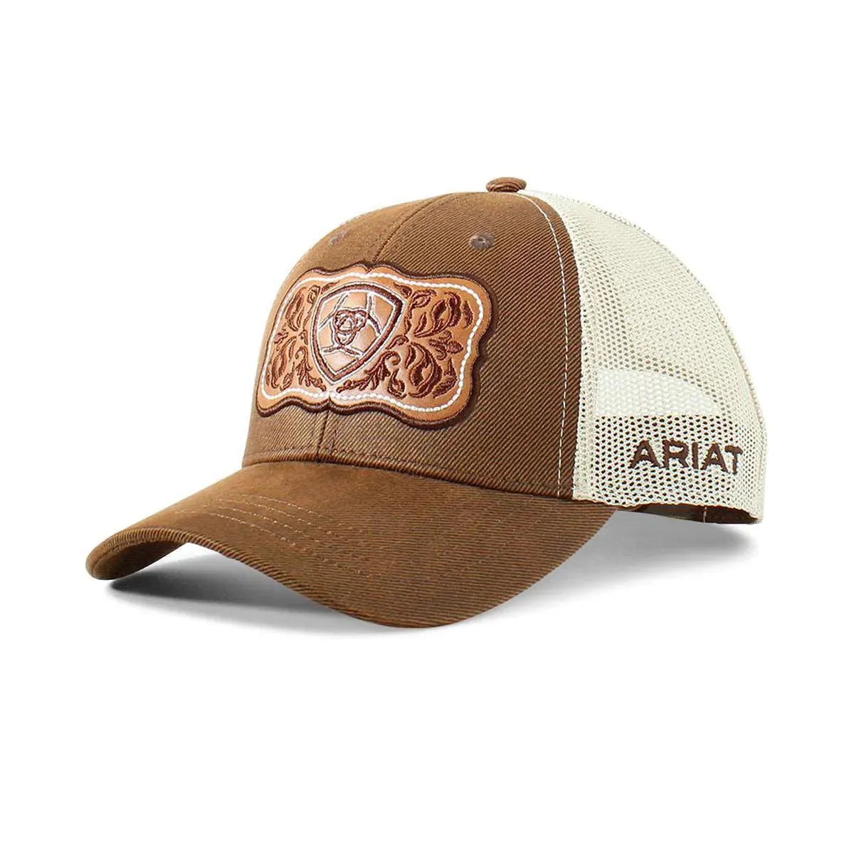 ARIAT Floral Logo (Brown/Tan) - Women's Trucker Cap - Hatcountry