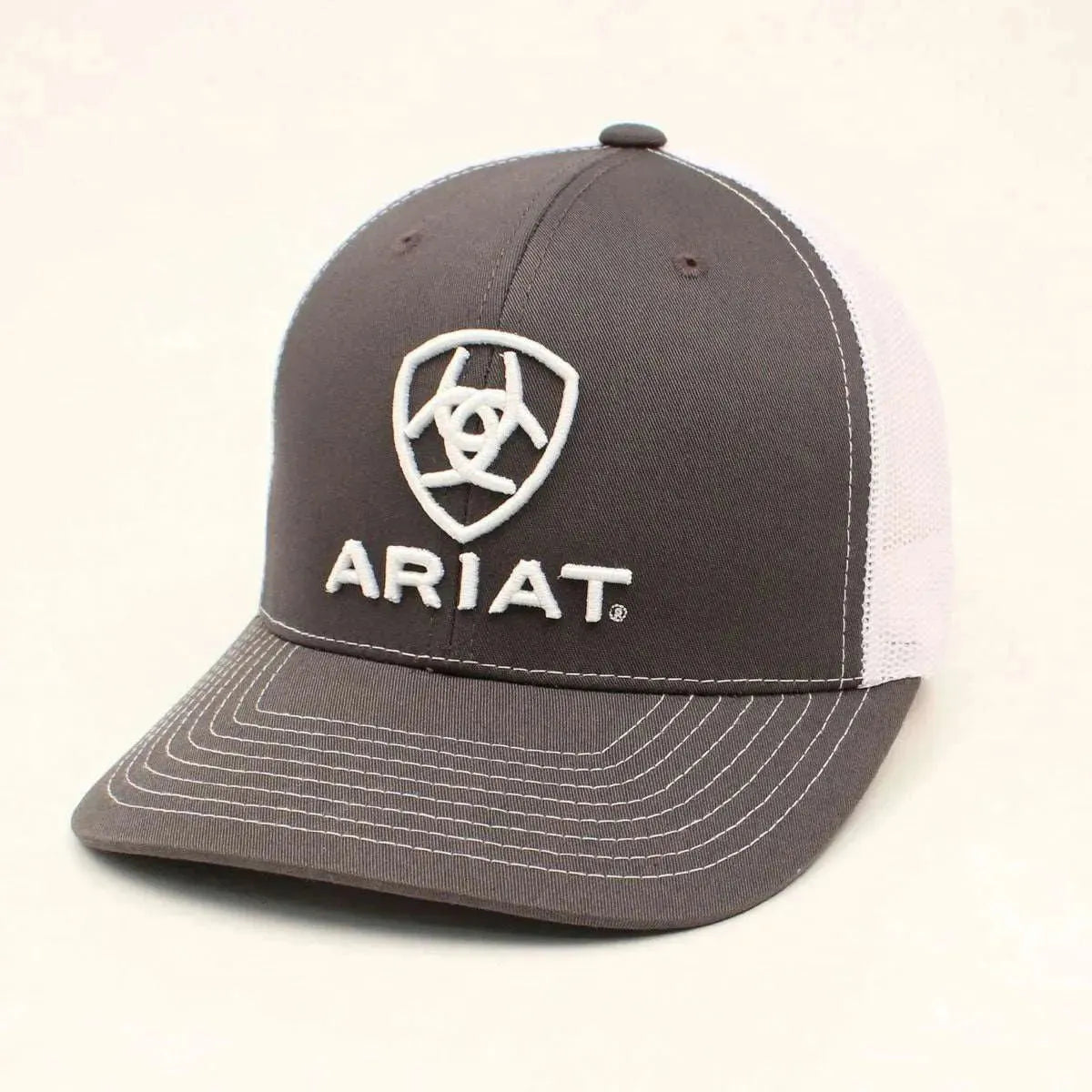 Ariat Grey/White-Trucker Hat - Hatcountry