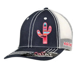 ARIAT Offset Striped Cactus (Navy/White) - Trucker Cap - Hatcountry