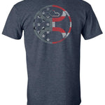HOOey Flag Fill (Heather Navy) - Mens T-Shirt - Hatcountry