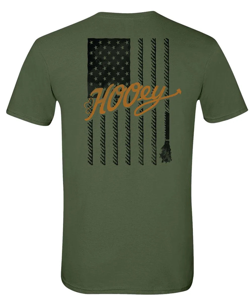 HOOey Rope Flag (Military Green) - Mens T-Shirt - Hatcountry