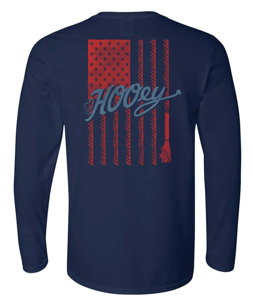 HOOey Flag Fill (Heather Navy) - Mens T-Shirt - Hatcountry