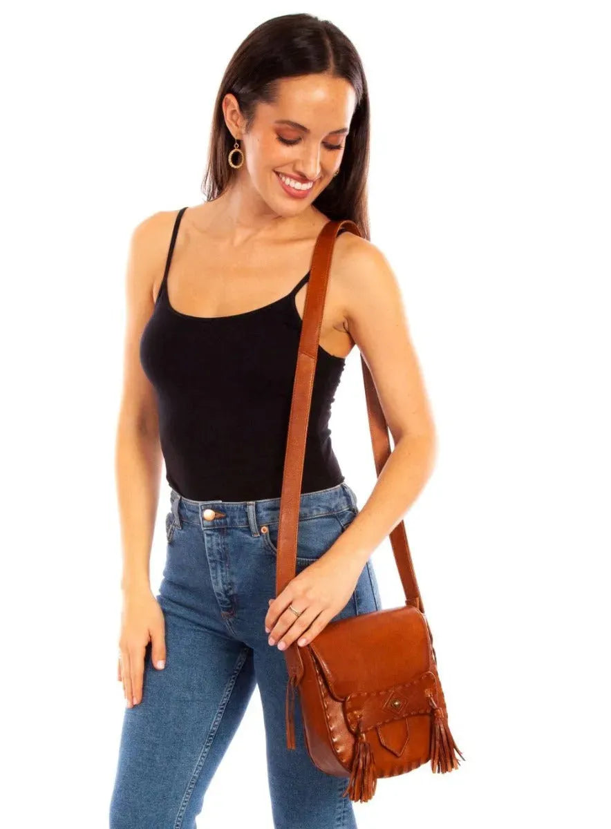 Scully Leather Brown Flap - Women's Handbag - Hatcountry