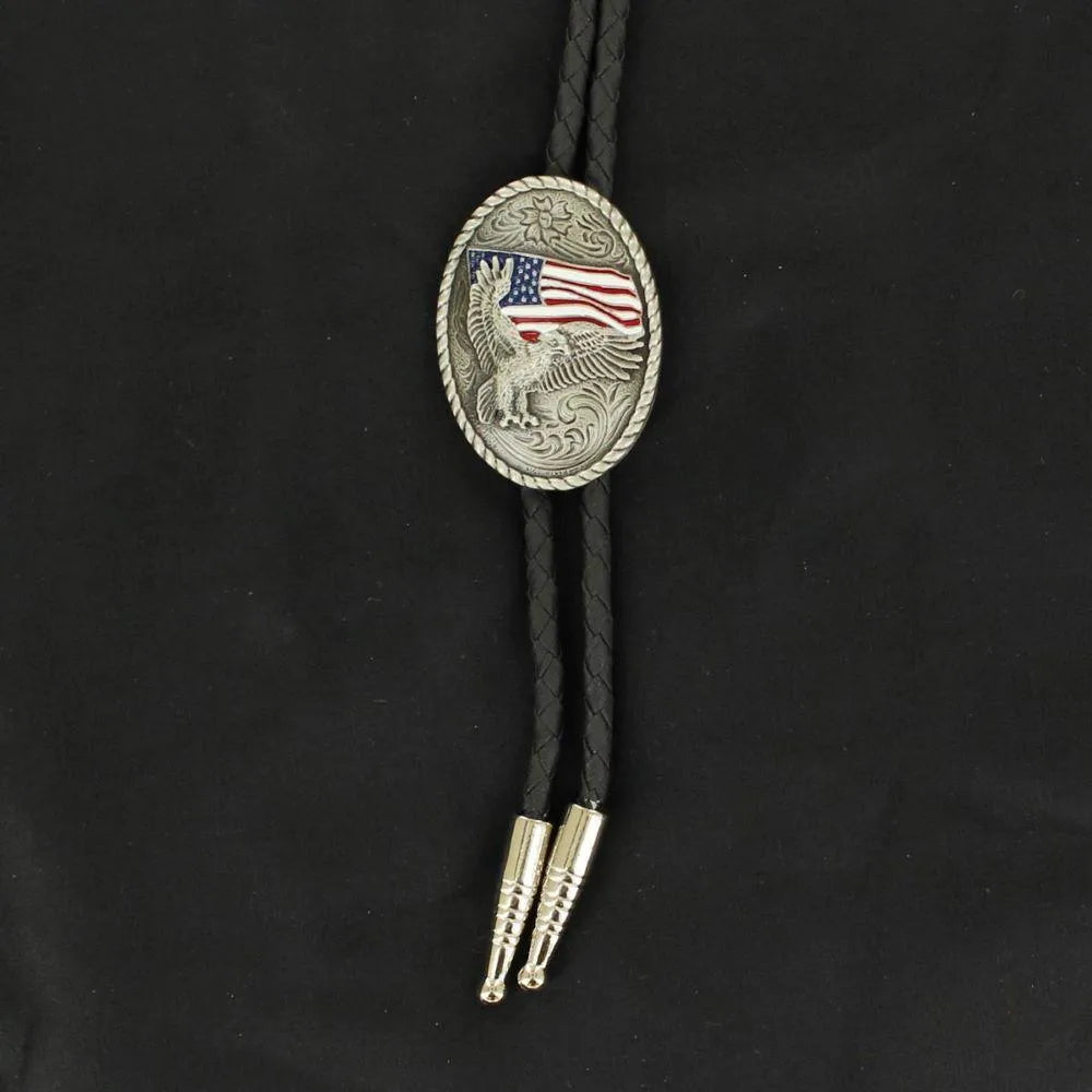 Double S Eagle USA Flag - Bolo Tie - Hatcountry
