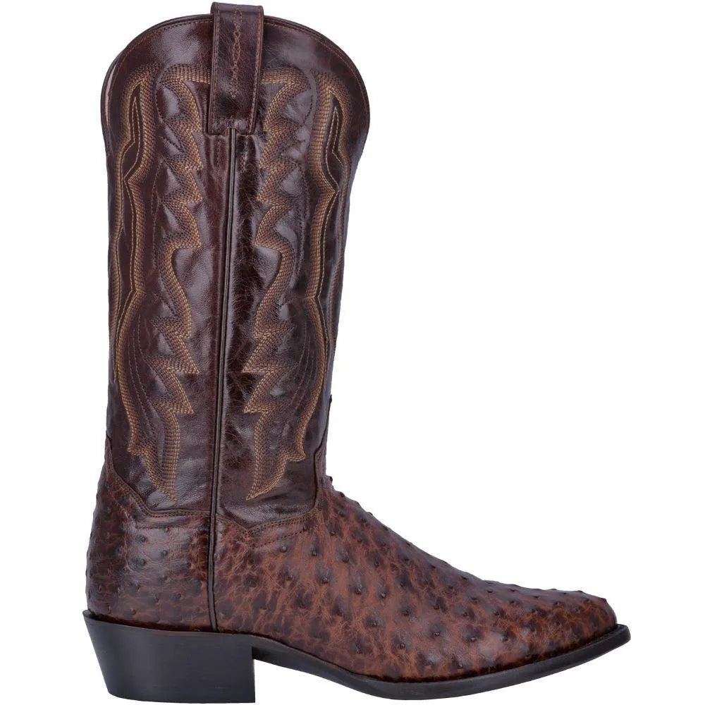Dan Post Pershing Mens Ostrich Leather Cowboy Boots - Hatcountry