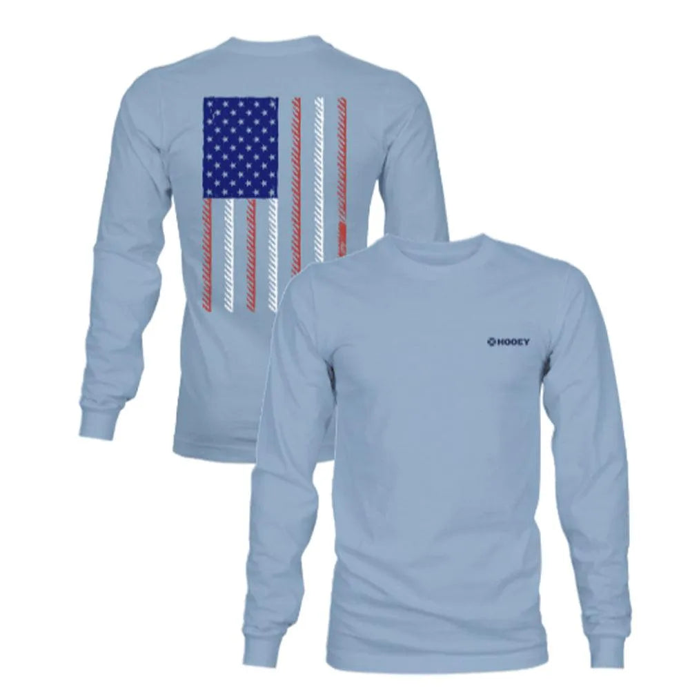 HOOey Liberty Roper ( Light Denim) - Mens Long Sleeve T-Shirt - Hatcountry