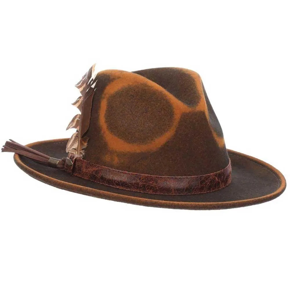 Scala Woodstock - Distressed Soft Wool Felt Fedora Hat - Hatcountry
