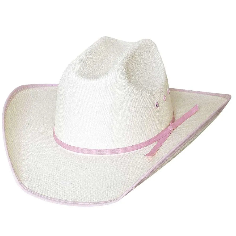 Bullhide Lucky Eight (Natural/Pink) - Children's Straw Cowgirl Hat - Hatcountry