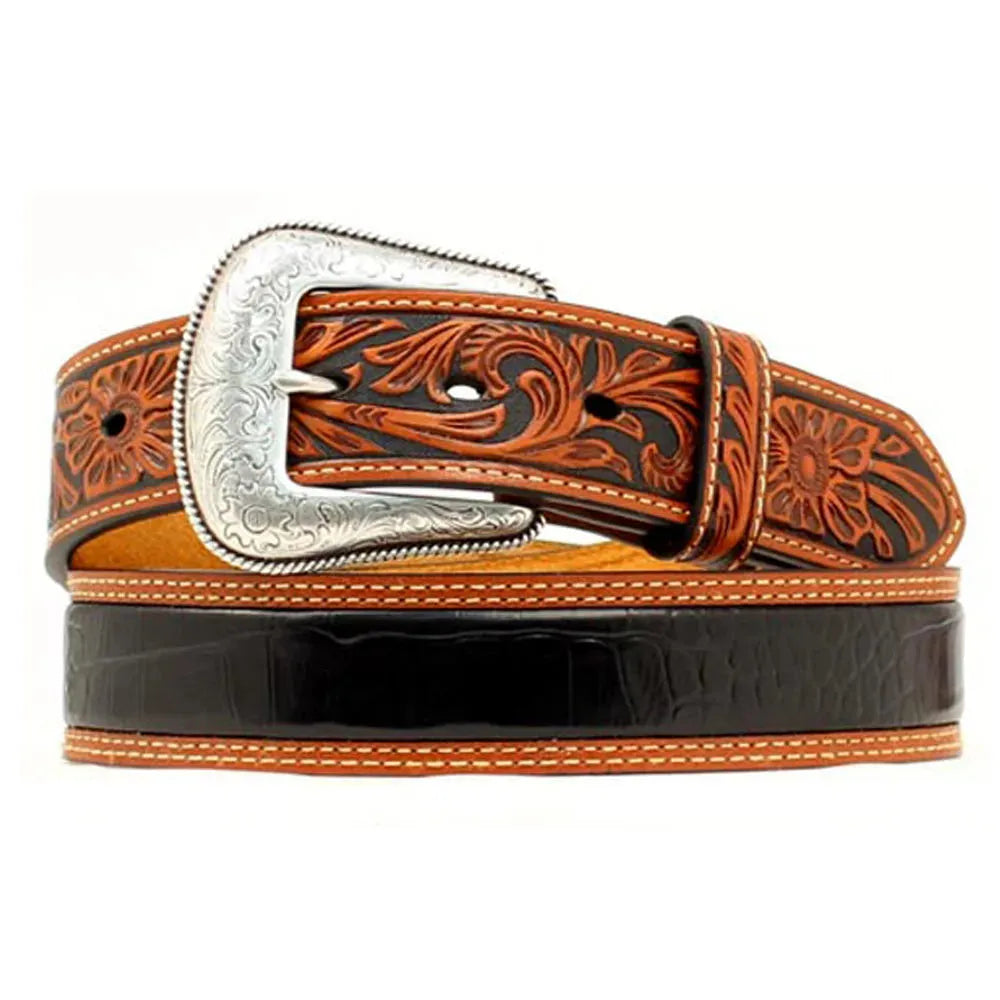 Nocona Crocodilian (Black/Brown) - Mens Belt - Hatcountry