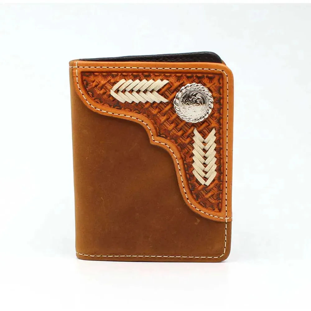 Nocona Bifold Flip Basketweave Rawhide Lace -Mens Wallet - Hatcountry
