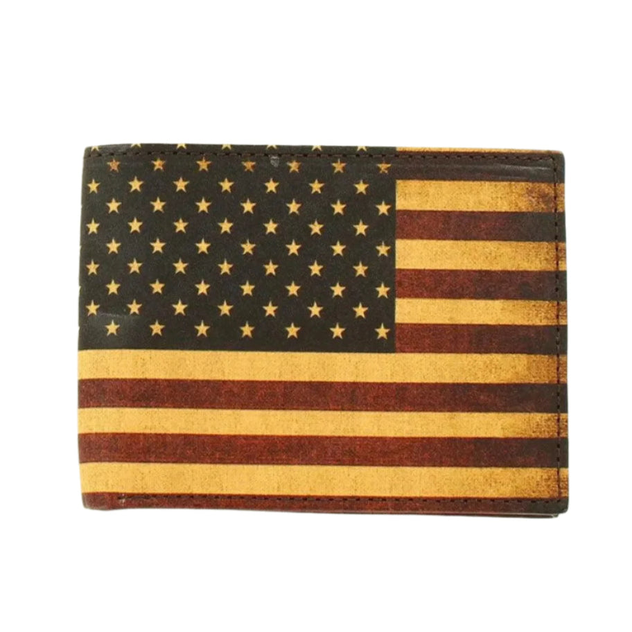 Nocona Bifold Vintage USA Flag-Leather Wallet - Hatcountry