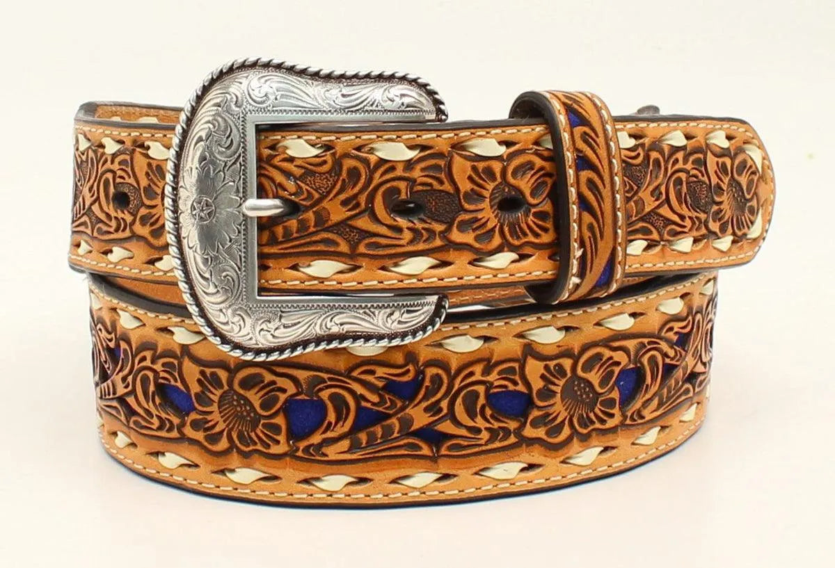 Nocona Western Blue Floral - Mens Belt - Hatcountry