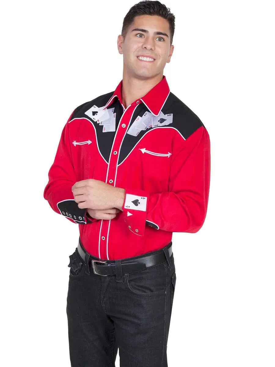 Scully Four Ace Embroidery - Men's Western Shirt - Hatcountry