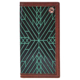 HOOey Turquoise Aztec (Black/Brown) - Men's Rodeo Wallet - Hatcountry