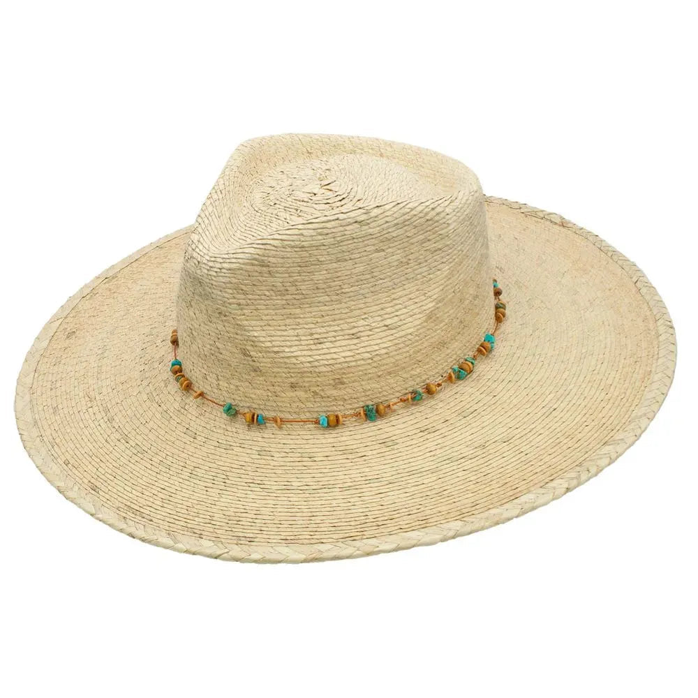 Palm Straw Cowboy Sun Hat – Unisex Wide Brim, Lightweight, Bamboo Color – Free Shipping