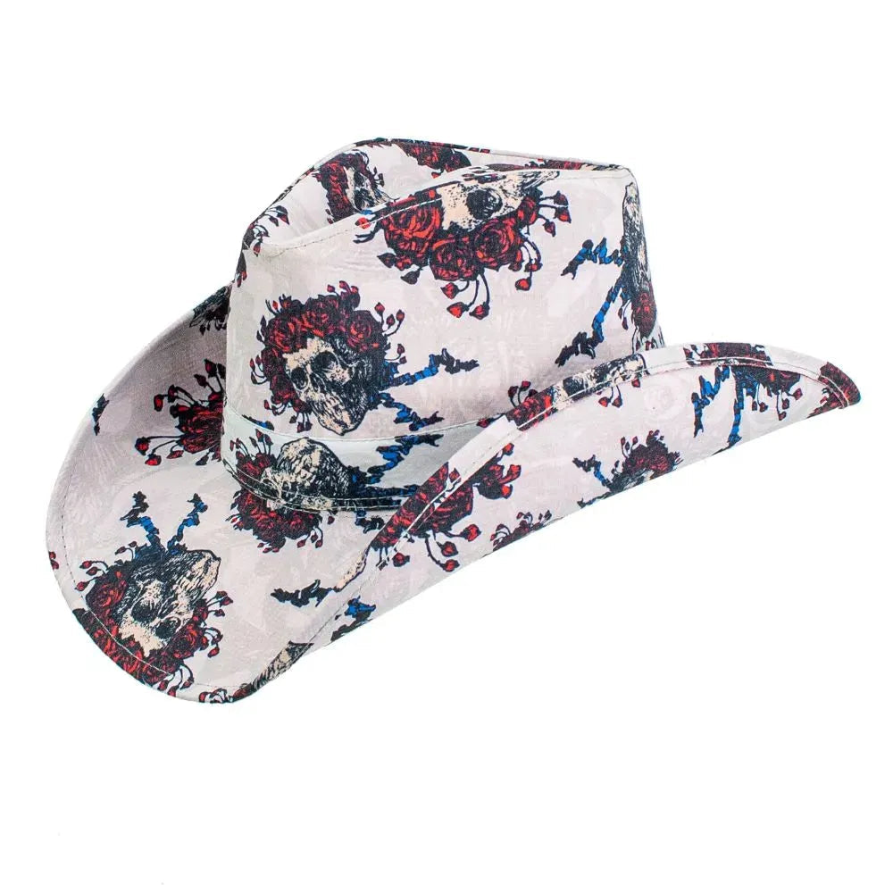 Peter Grimm Grateful Dead Skull & Roses Drifter - Cotton Cowboy Hat - Hatcountry