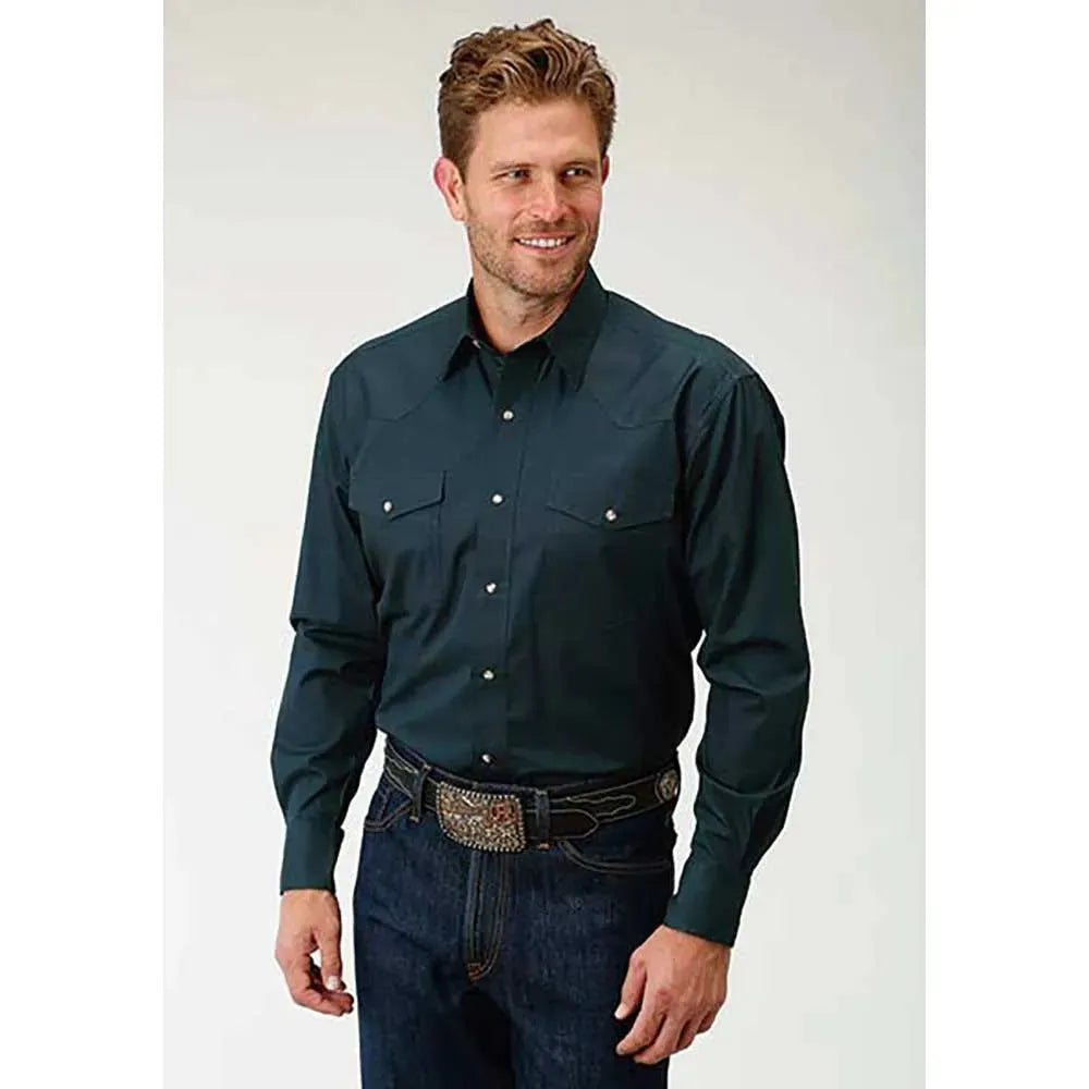 Roper Solid Poplin Snap - Mens Western Shirt - Hatcountry