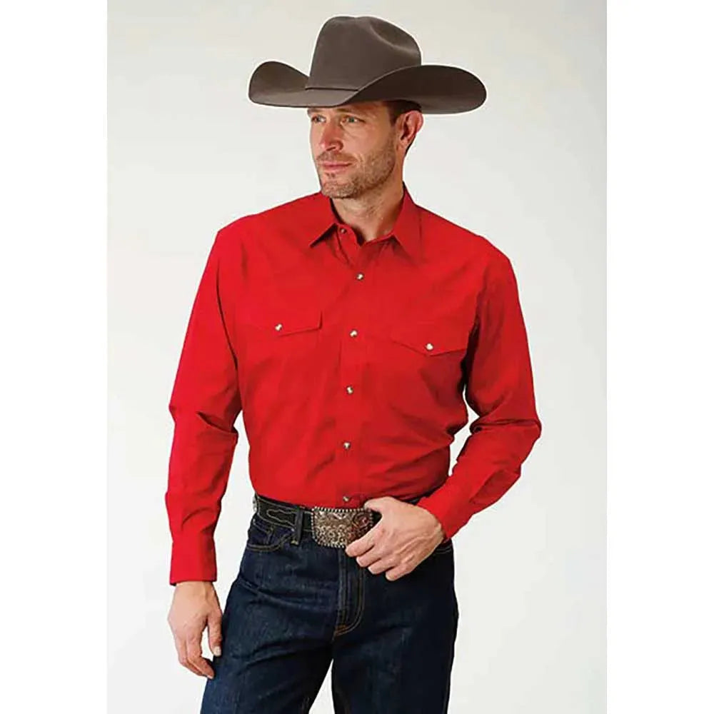 Roper Solid Poplin Snap - Mens Western Shirt - Hatcountry