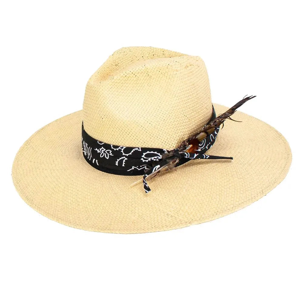 Peter Grimm Spencer - Wide Brim Straw Fedora Hat - Hatcountry