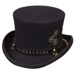 Deadwood Trading Riveting - Steampunk Wool Top Hat - Hatcountry