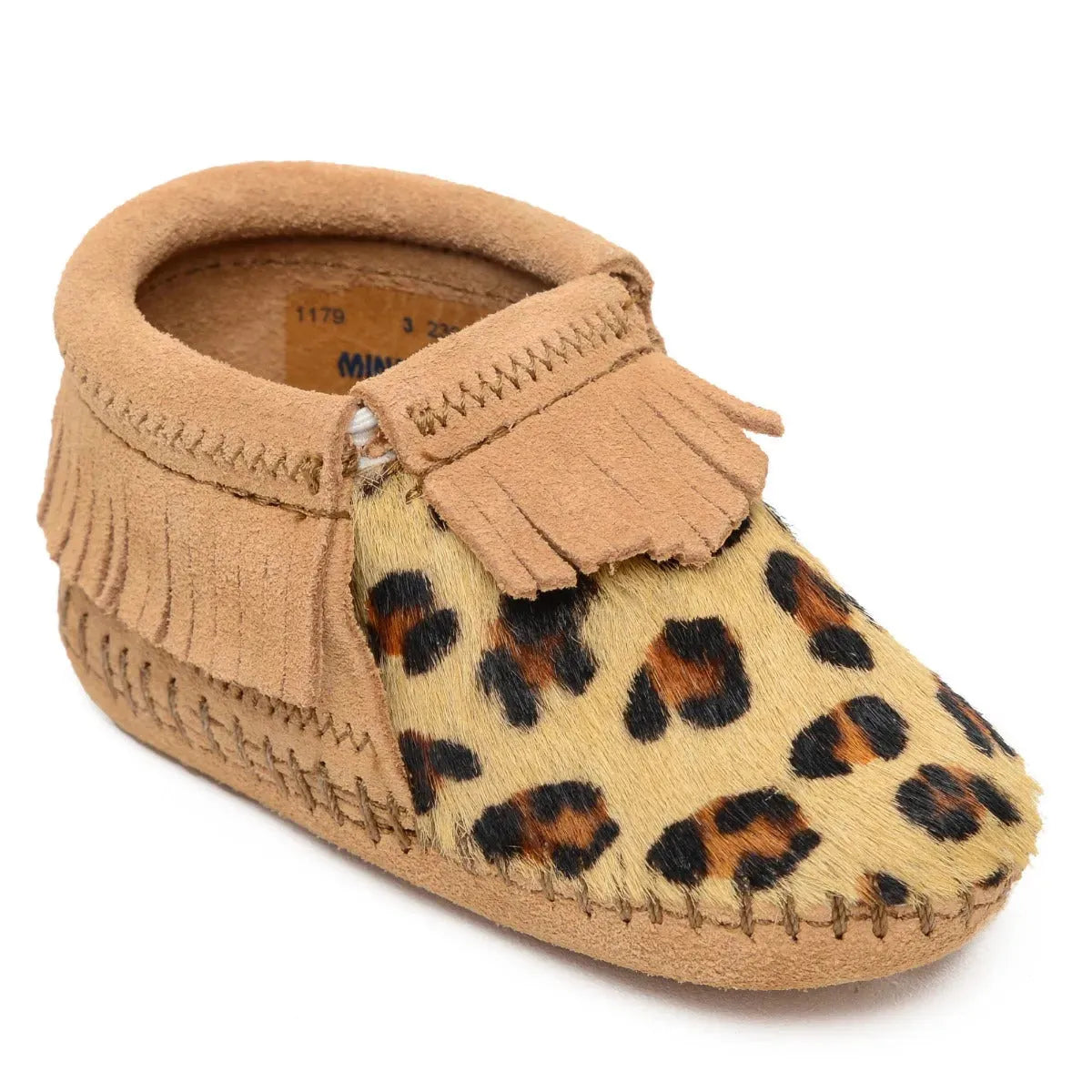 Minnetonka Leopard Riley Bootie - Infants Moccasins - Hatcountry