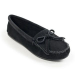 Minnetonka Kilty Hardsole Suede Moc - Womens Moccasins (Black) - Hatcountry