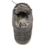 Minnetonka Pile Lined Hardsole Suede (Charcoal) - Children's Slipper - Hatcountry