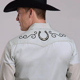 Roper 3268 Solid Broadcloth (Soft Grey) - Men's Western Shirt