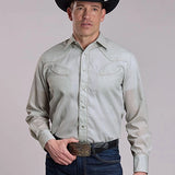 Roper 3268 Solid Broadcloth (Soft Grey) - Men's Western Shirt