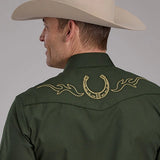 Roper 2132 Solid (Olive) - Men's Western Shirt