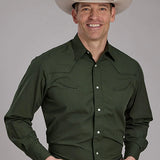 Roper 2132 Solid (Olive) - Men's Western Shirt