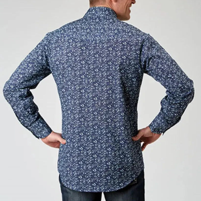 Roper Floral Print (Blue) - Men's Western Shirt - Hatcountry