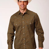 Roper 1117 Floral Print (Brown) - Men's Western Shirt